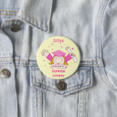 Der Kindergarten-Abschluss-Knopf des Mädchens Button (Beispiel)