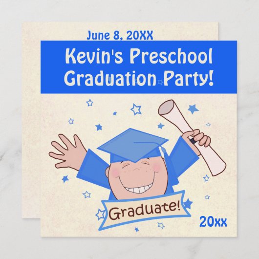 Der kindergarten-Absolvent-Party Einladung des (Vorne/Hinten)