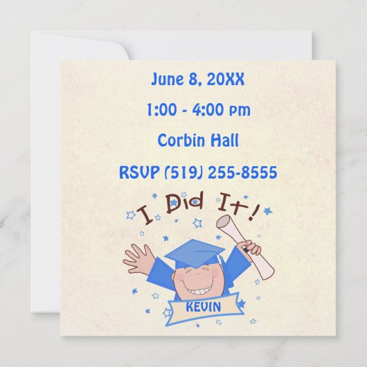 Der kindergarten-Absolvent-Party Einladung des (Rückseite)