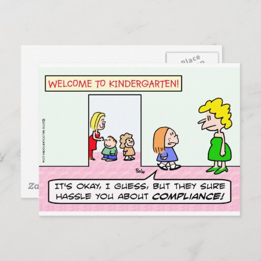 Der Kindergarten dreht sich um die Einhaltung Postkarte (Vorne/Hinten)