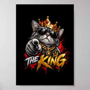 Der King Cool Cat Crown Poster Digitale Kunst