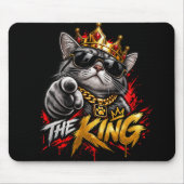 Der King Cool Cat Mit Krone Mauspad (Vorne)