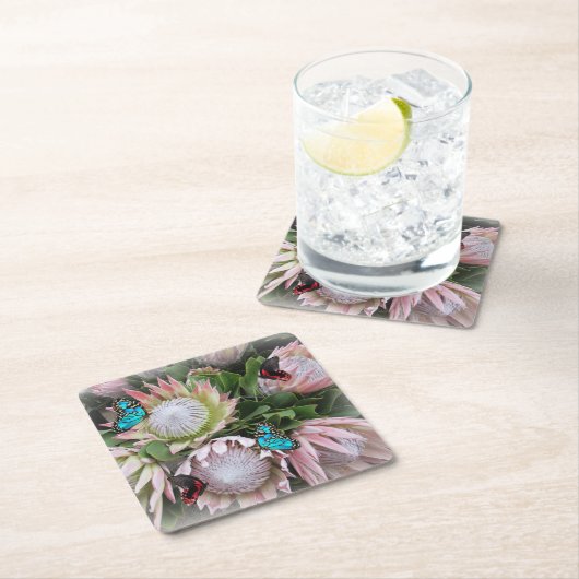 Der King Protea Rechteckiger Pappuntersetzer (Vor Ort)