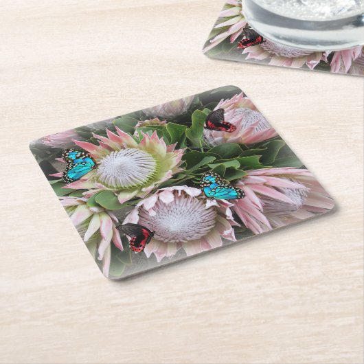 Der King Protea Rechteckiger Pappuntersetzer (angewinkelt)