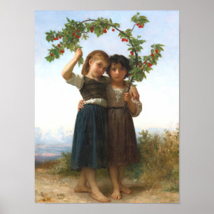 Der Kirschzweig von William Bouguereau Poster