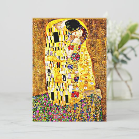 Der Kiss, berühmtes Gemälde von Gustav Klimt Karte (Stehend Vorderseite)