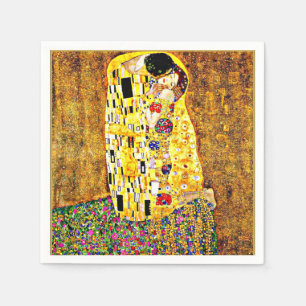 Der Kiss, berühmtes Gemälde von Gustav Klimt Serviette