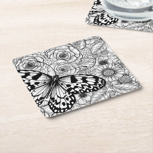 Der Kite-Garten aus Papier Rechteckiger Pappuntersetzer (angewinkelt)