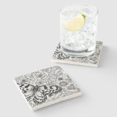 Der Kite-Garten aus Papier Steinuntersetzer (Seitenansicht)