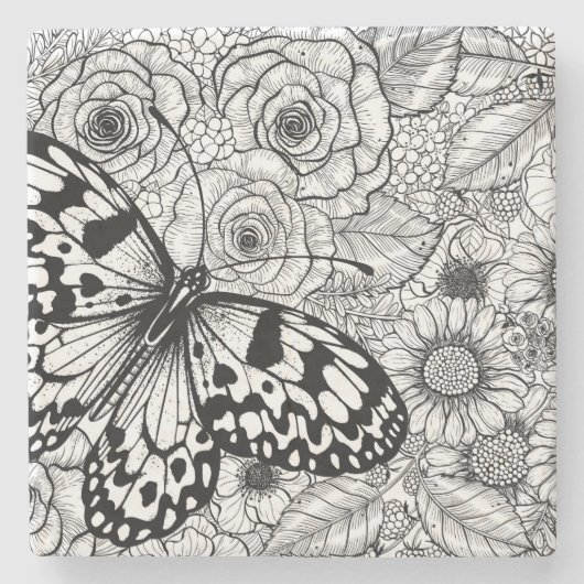 Der Kite-Garten aus Papier Steinuntersetzer (Vorderseite)