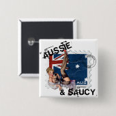 Der Kitsch Bitsch : Aussie & Saucy Pin-Up Button (Vorne & Hinten)