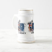 Der Kitsch Bitsch: Australisches u. freches Bierglas (Vorderseite Links)