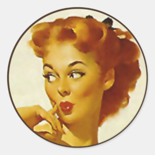 Der Kitsch BItsch: Button-Oben Porträts Runder Aufkleber