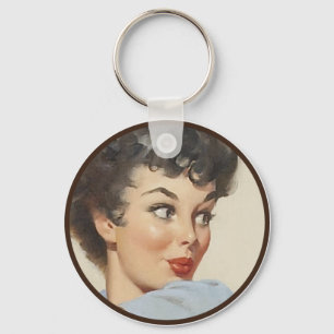 Der Kitsch BItsch: Button-Oben Porträts Schlüsselanhänger