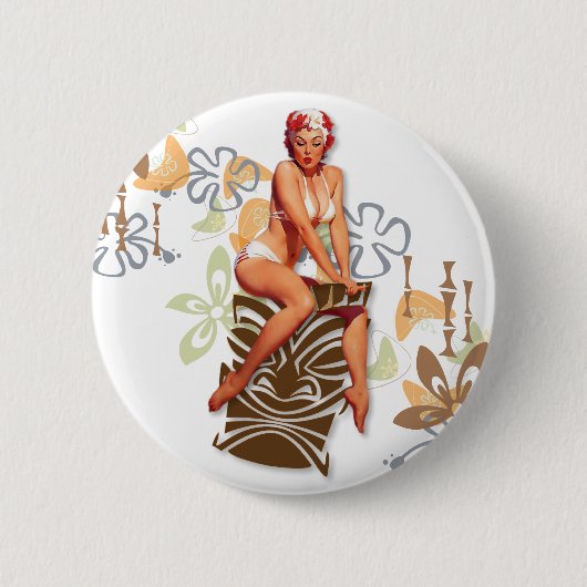 Der Kitsch Bitsch: Die Tiki Göttin Button (Vorderseite)