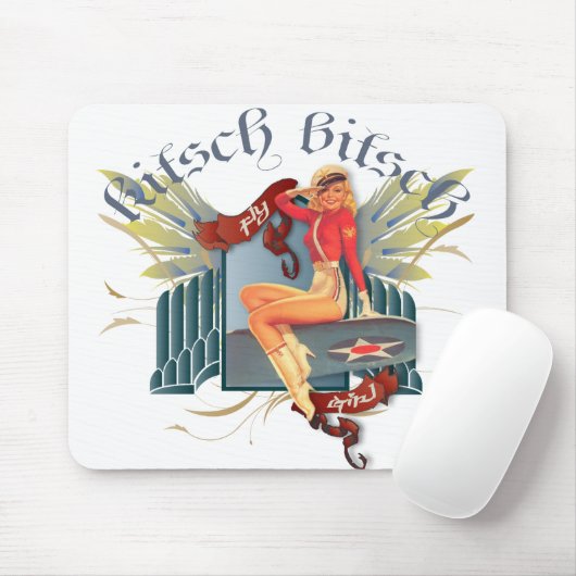 Der Kitsch Bitsch: Fliegen-Mädchen-Tätowierung Mousepad (Mit Mouse)