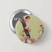 Der Kitsch Bitsch: Herauf einen Tiki Baum! Button (Vorne & Hinten)