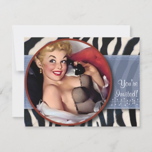 Der Kitsch Bitsch: JEDE Party Einladung / Zebra (Vorderseite)