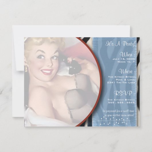 Der Kitsch Bitsch: JEDE Party Einladung / Zebra (Rückseite)