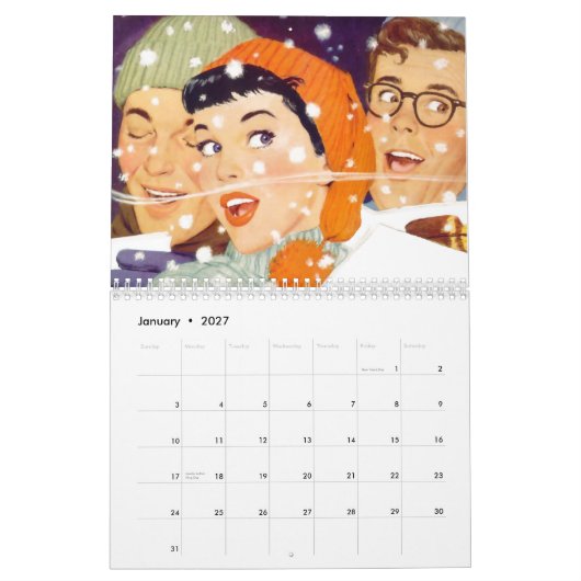 Der Kitsch Bitsch: Lebender Retro Monatskalender Kalender (Jan 2027)