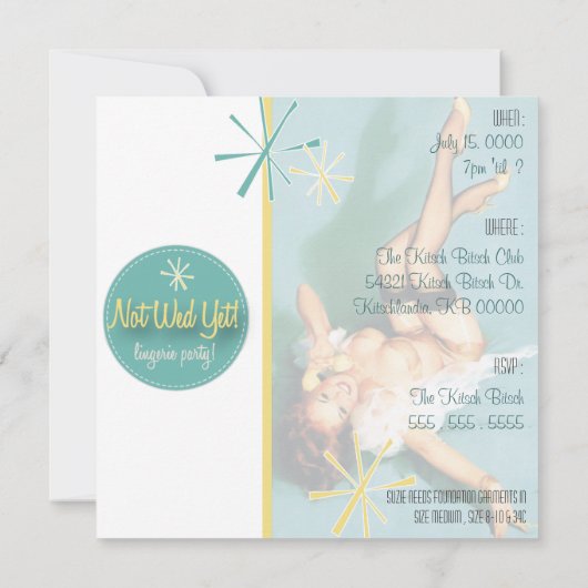 Der Kitsch Bitsch: Noch nicht gewollt! Party Einladung (Rückseite)