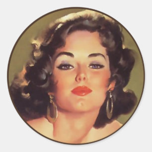 Der Kitsch Bitsch : Pin-Up-Porträts Runder Aufkleber