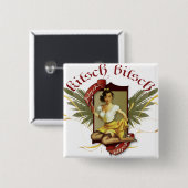 Der Kitsch Bitsch: Soda-Mädchen-Retro Tätowierung Button (Vorne & Hinten)