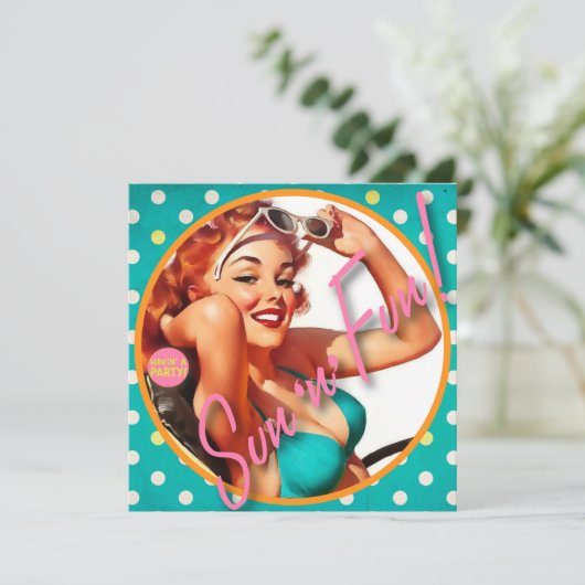 Der Kitsch Bitsch: Spaß Sun "n" Einladung (Stehend Vorderseite)