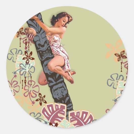 Der Kitsch Bitsch : Up A Tiki Tree! Runder Aufkleber (Vorderseite)