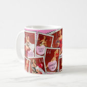 Der Kitsch Bitsch: Valentines-Briefmarken-Sammlung Kaffeetasse (Vorderseite Links)