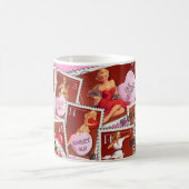 Der Kitsch Bitsch: Valentines-Briefmarken-Sammlung Kaffeetasse (Mittel)