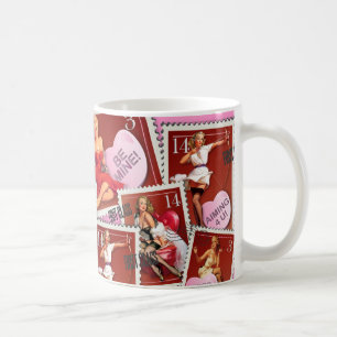 Der Kitsch Bitsch: Valentines-Briefmarken-Sammlung Kaffeetasse