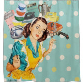 Der Kitsch Bitsch™: Vintage Werbungs-Grafiken Duschvorhang (Vorderseite)