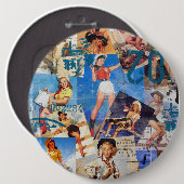 Der Kitsch Bitsch: Zerstörtes Cowgirl Button-UPS Button (Vorne & Hinten)