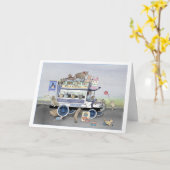 Der Kitty Camper Karte (Gelbe Blume)
