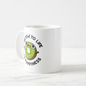 Der Kiwi zum Leben ist glückliche Funny Frucht Puf Kaffeetasse (Vorderseite Links)