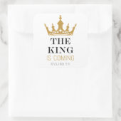 Der KKING kommt - Offenbarung 17:14 Christlich Quadratischer Aufkleber (Tasche)