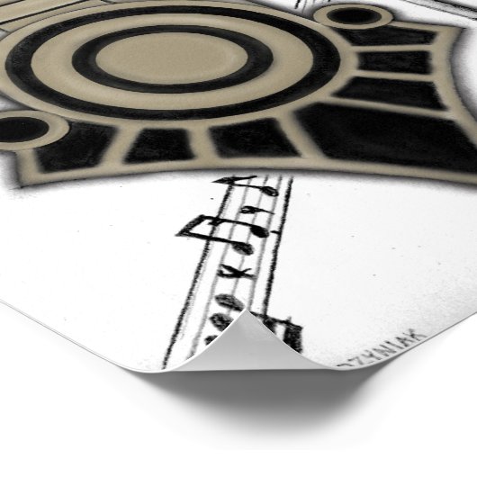 "Der Klang hörte durch die Bäume" Poster (Ecke)