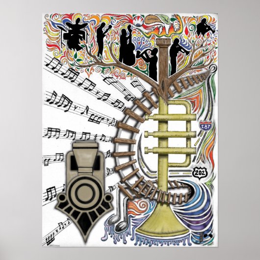 "Der Klang hörte durch die Bäume" Poster (Vorne)