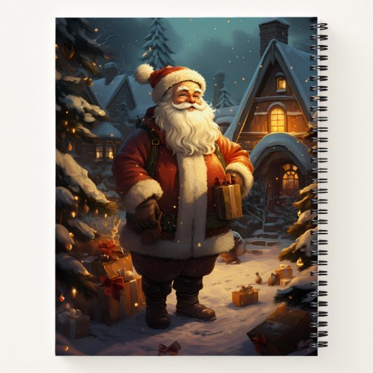 Der klassische Weihnachtsmann Stehend im Schnee Notizblock (Rückseite)