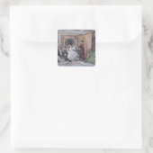 Der Kleidersaal von Hortense Schneider Quadratischer Aufkleber (Tasche)