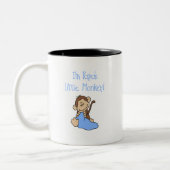 Der kleine Affe des Papas - blaue T-Shirts und Zweifarbige Tasse (Links)