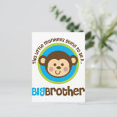 Der kleine Affe wird ein großer Bruder sein Postkarte (Stehend Vorderseite)