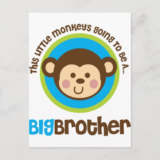 Der kleine Affe wird ein großer Bruder sein Postkarte (Vorderseite)