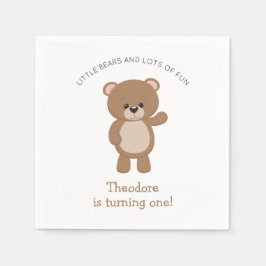 Der kleine Bär dreht ein 1. Geburtstagswald Serviette