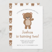 Der kleine Bär dreht zwei Wälder zweiten Geburtsta Einladung (Vorne/Hinten)