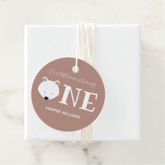 Der kleine Bär macht ein Tier zum ersten Geburtsta Geschenkanhänger (Beispiel)