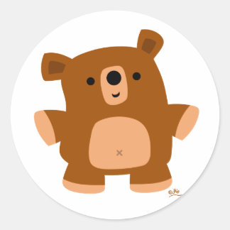 Der kleine Bär Runder Aufkleber