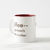 Der kleine Bruder des Espressos 11 Unze Zwei-Ton Zweifarbige Tasse (Vorderseite Links)