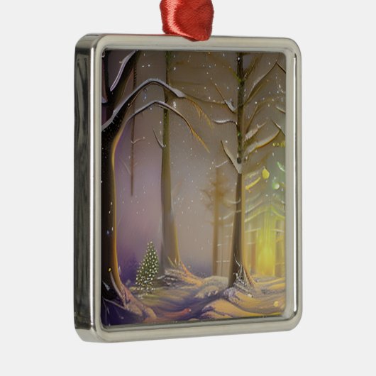 Der kleine Christbaum im Wald Ornament Aus Metall (Rechts)